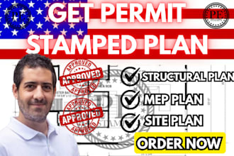review and stamp architectural plans, usa city permit, california michigan stamp