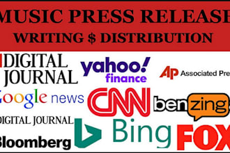 write music press release, music pr submission, distribute music press release