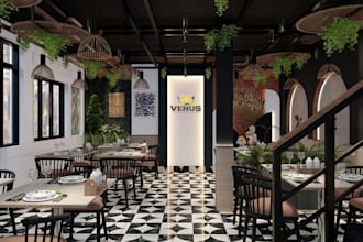 renovate 3d restaurant interior,layout design,fast food booth,cgi pizza shop,bar