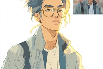 draw you anime couple art portrait