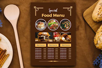 design food menu food flyers and business cards