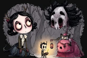 draw you in dont starve, tim burton style