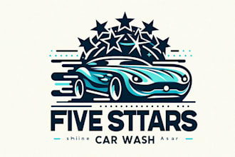 design amazing five star car logo with unlimited revision