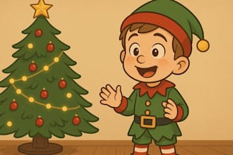 do christmas story, bible story andcristmas card whimsical illustration