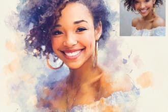 watercolor portrait painting, photo to watercolor portrait