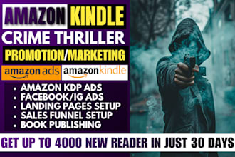 amazon kindle ebook promotion crime thriller books KDP ads and sales funnel