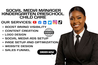 be your kindergarten preschool child care babysitting kids social media manager
