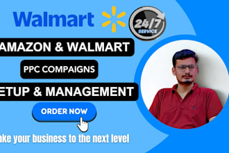 manage and optimize amazon ppc walmart ads campaigns setup, amazon advertising