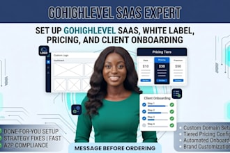set up gohighlevel saas, white label, pricing, and client onboarding