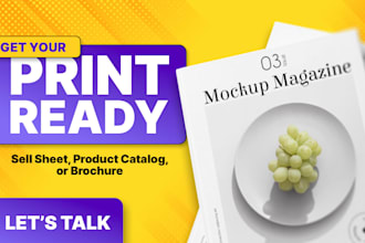 design print ready sell sheet, product catalog, or brochure