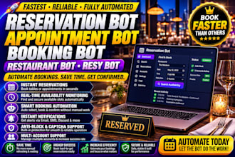 make reservation bot appointment bot booking bot resy bot restaurant bot web bot