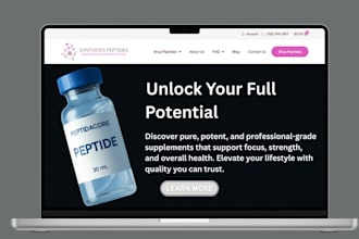design woocommerce  peptide website