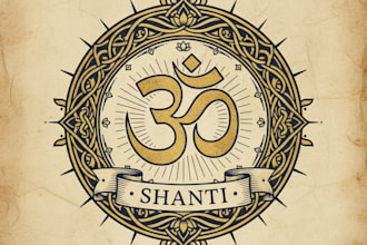 design a unique vintage om logo for your brand or spiritual project
