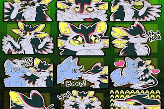 draw cute furry stickers for telegram or discord