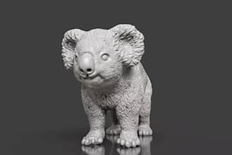 sculpt realistic pet figurine from photo,animal statue,creature stl for printing