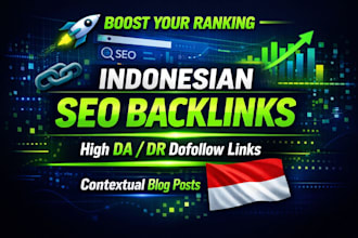 deliver high da DR indonesian contextual SEO dofollow blog post backlinks
