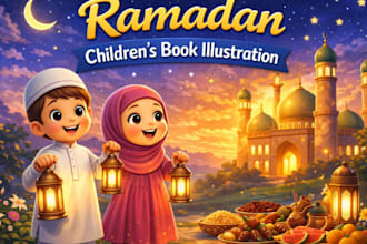 design ramadan children book, muslim story book writing, ramadan activity book