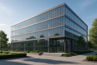 create 3d exterior renders for commercial and office buildings
