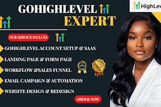 gohighlevel expert sales funnel ghl landing page website automation setup