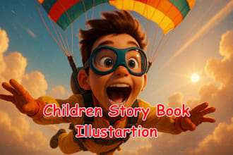 illustrate children story book illustration, kids story book illustration