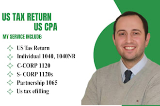 prepare, amend, efile us tax return for individual c corp, s corp and businesses