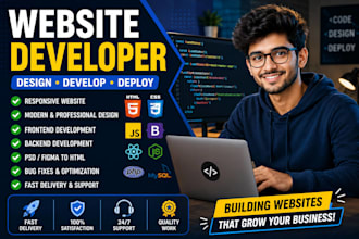 professional portfolio or business website from scratch