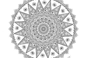 create custom black and white mandala illustration