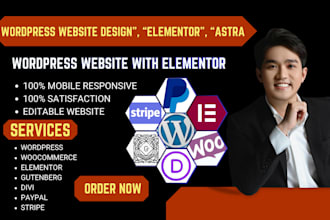 build a professional wordpress website design with elementor and astra