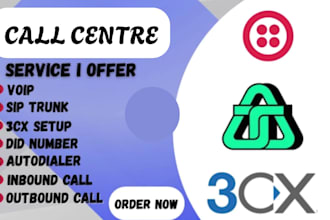 set up 3cx call centre twilio and telnyx for you