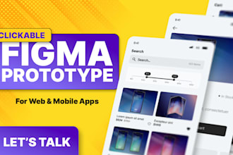design clickable figma prototype for web and mobile apps
