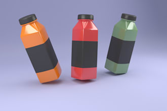 create a professional and 3d bottle mockup for your product