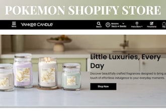 design candle shopify store, scented candle website, candle dropshipping store