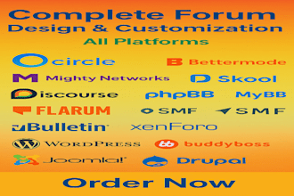 design or develop or customize your online forum or community platform
