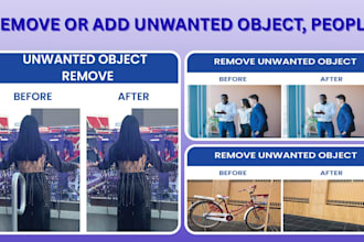 remove or add unwanted object, people, fence, wire, text, logo from image