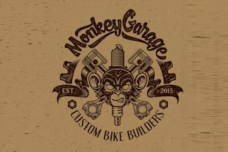 design excellent crazy ape logo for our monkey garage