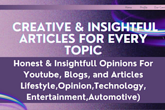 write opinion pieces or review articles that reflect a unique point of view all