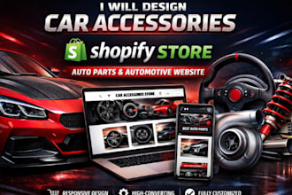design car accessories shopify store auto parts automotive website