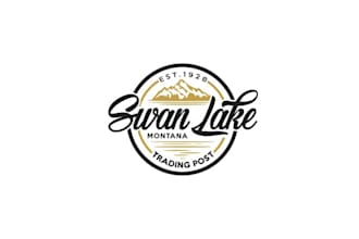design unique swan lake trading post logo