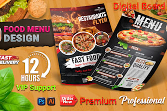 do restaurant, food menu, digital menu board design