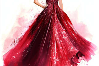 draw a digital fashion illustration