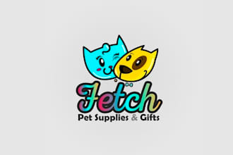 design best quality dog and cat supply shop logo
