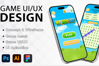 design professional 2d and 3d game UI UX and art for aaa games
