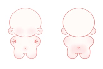 draw design doll starfish body