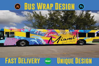 do bus wrap design, car wrap, truck wrap, trailer wrap, vehicle wrap design