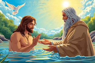 design bible themed, biblical illustration, christian storybook and cover
