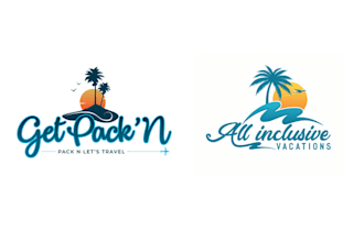 design tour travel resort beach vacation travel agency logo