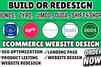 build redesign zyro website ionos jimdo shift4shop ecommerce website design