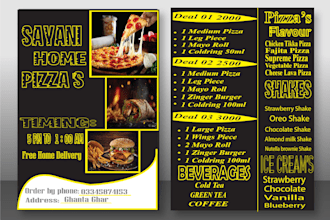 design professional pizza flyers, posters, and menu cards