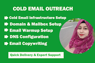 do cold email outreach, account setup, and email campaigns setup
