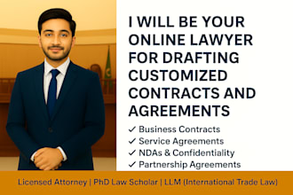be your online lawyer for drafting contract and agreements